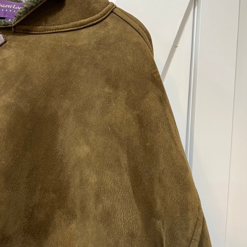 Ralph Lauren Purple Label Womens Jacket Size S Suede Leather Hooded Toggle - Picture 10 of 12
